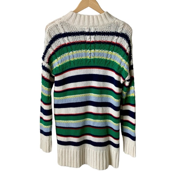 NWT BCBGMAXAZRIA Gardenia Combo Sweater Striped Preppy Multicolor Size XS - Picture 3 of 10